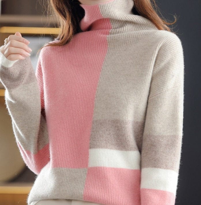 Lively® Vêtements automn & hiver Rose / S Col roulé à motif en cachemire | Lively®